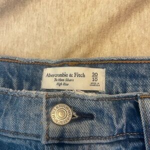 Abercrombie & Fitch Blue Denim Mom Shorts
